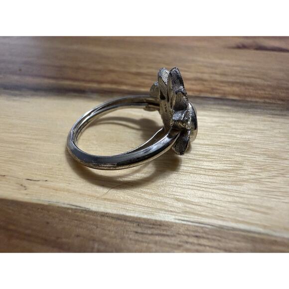 VTG Avon COCKTAIL RING Faux PEARL PAVE RHINESTONE SPRAY SZ 7.5 NOS 1970's - Picture 2 of 8